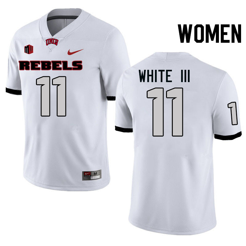Women #11 Ricky White III UNLV Rebels College Football Jerseys Stitched-White